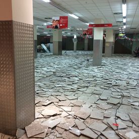 Konzeptumbau REWE - Abbruch Fliesenbelag